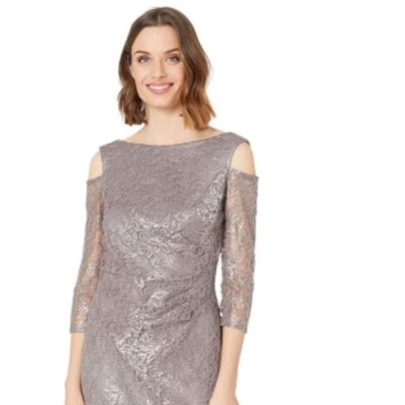 Marina Women's Slim Long Lace Christmas Party Dress Ball Gown - Picture 1 of 6